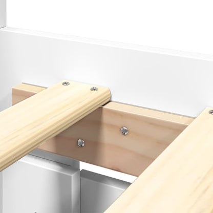 Bed Frame with Headboard without Mattress White 200x200 cm