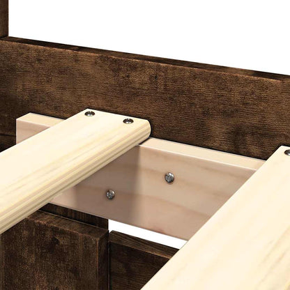 Bed Frame with Headboard without Mattress Smoked Oak 200x200 cm