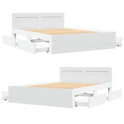Bed Frame with Headboard without Mattress White 120x200 cm