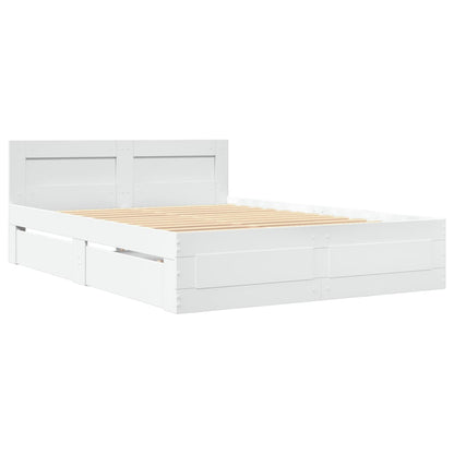 Bed Frame with Headboard without Mattress White 140x190 cm