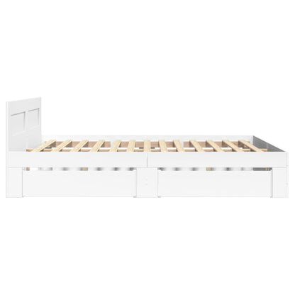 Bed Frame with Headboard without Mattress White 140x190 cm