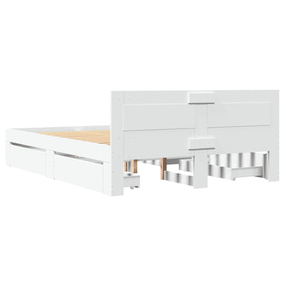 Bed Frame with Headboard without Mattress White 120x190 cm Small Double