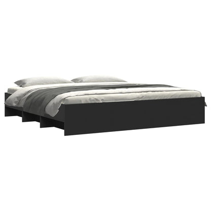 Bed Frame | Black | Engineered wood | Double Bed | Bed Frame