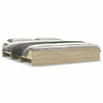 Bed Frame | Sonoma oak | Engineered wood | 200x200cm | Bed Frame