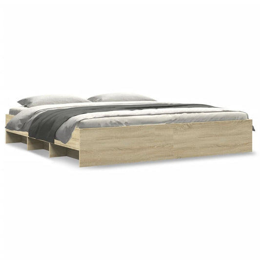 Bed Frame | Sonoma oak | Engineered wood | 200x200cm | Bed Frame