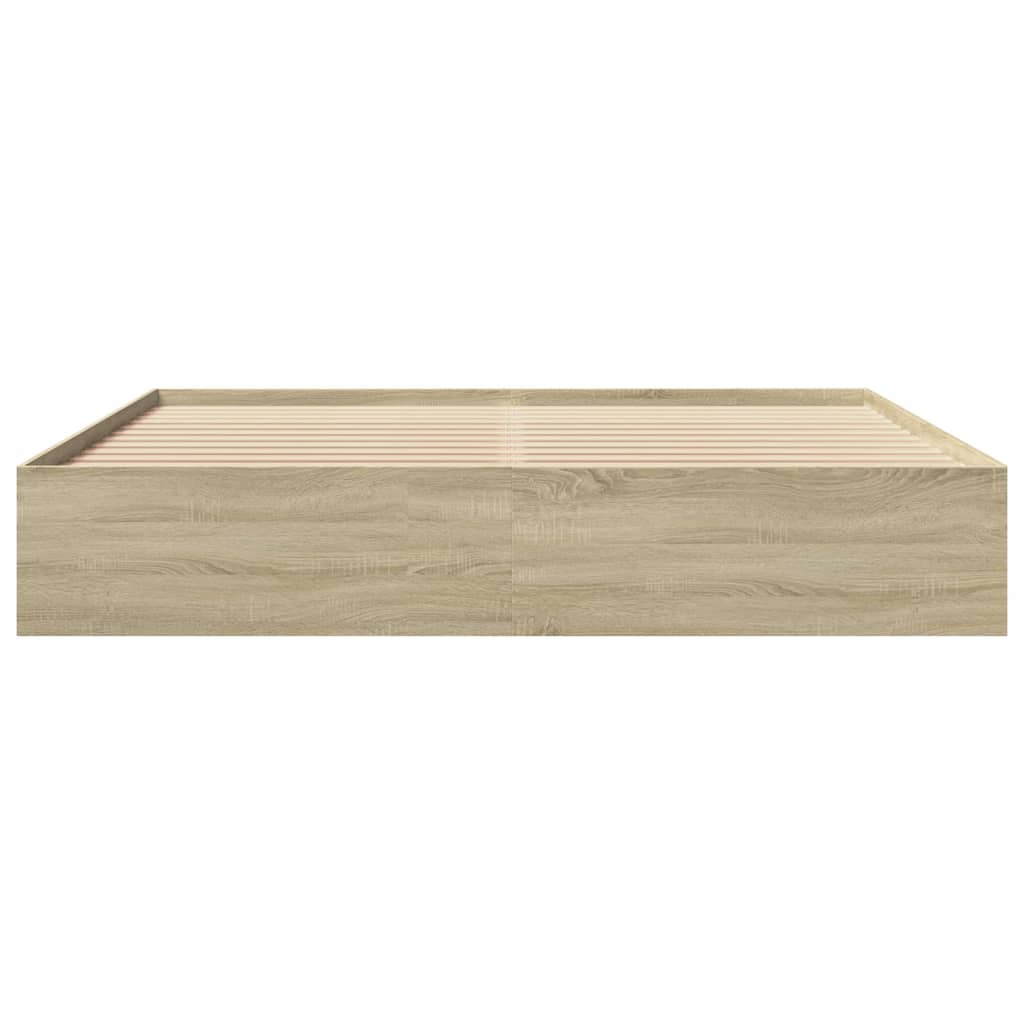 Bed Frame | Sonoma oak | Engineered wood | 200x200cm | Bed Frame
