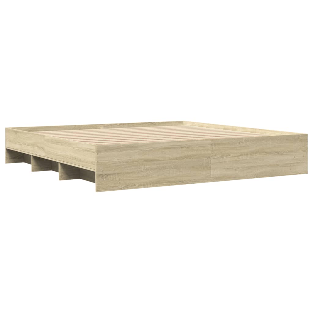 Bed Frame | Sonoma oak | Engineered wood | 200x200cm | Bed Frame