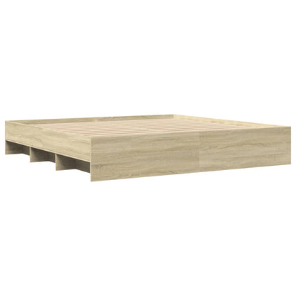 Bed Frame | Sonoma oak | Engineered wood | 200x200cm | Bed Frame