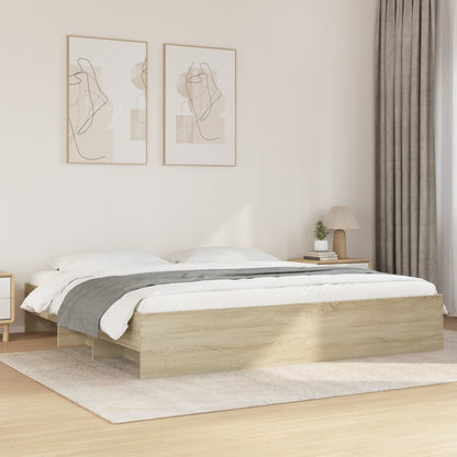 Bed Frame | Sonoma oak | Engineered wood | 200x200cm | Bed Frame