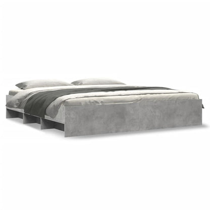 Bed Frame without Mattress Concrete Grey 200x200cm Engineered Wood