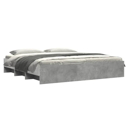 Bed Frame without Mattress Concrete Grey 200x200cm Engineered Wood