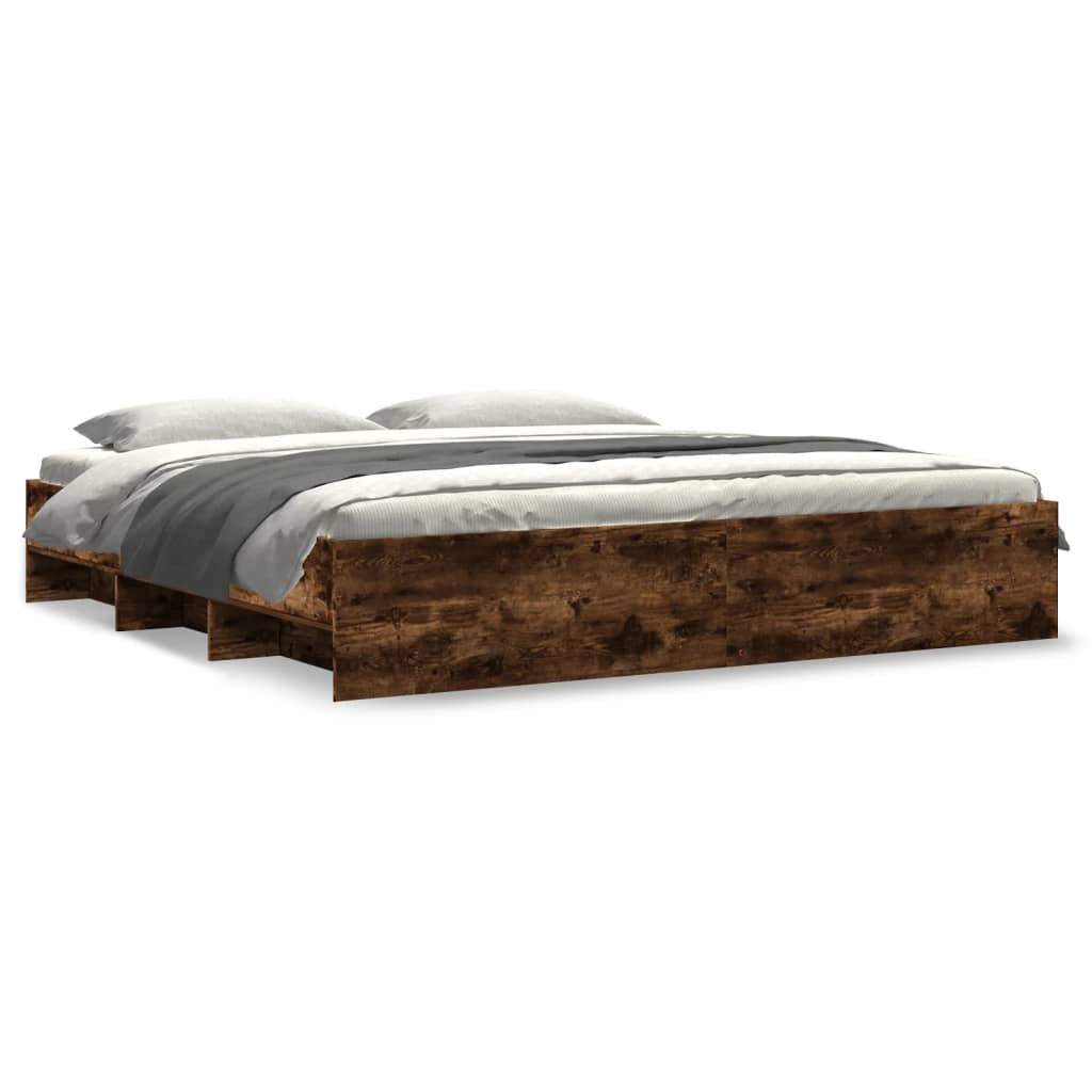 Bed Frame | Smoked Oak | Engineered wood | Double | Bed Frame