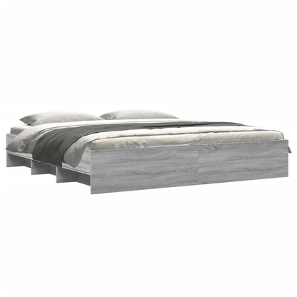 Bed Frame | Grey sonoma | Engineered wood, Plywood slats | Double