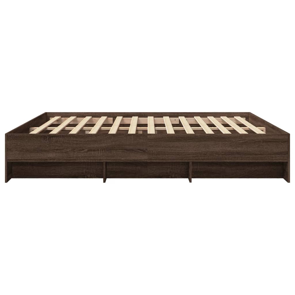 Bed Frame | Brown Oak | Engineered wood | Double | Bed Frame