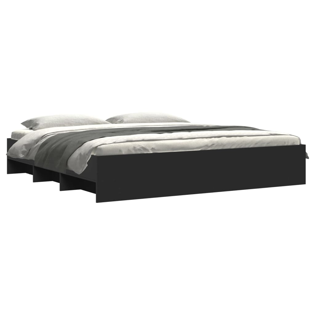 Bed Frame | Black | Engineered wood | King | Bed Frame | Rectangular