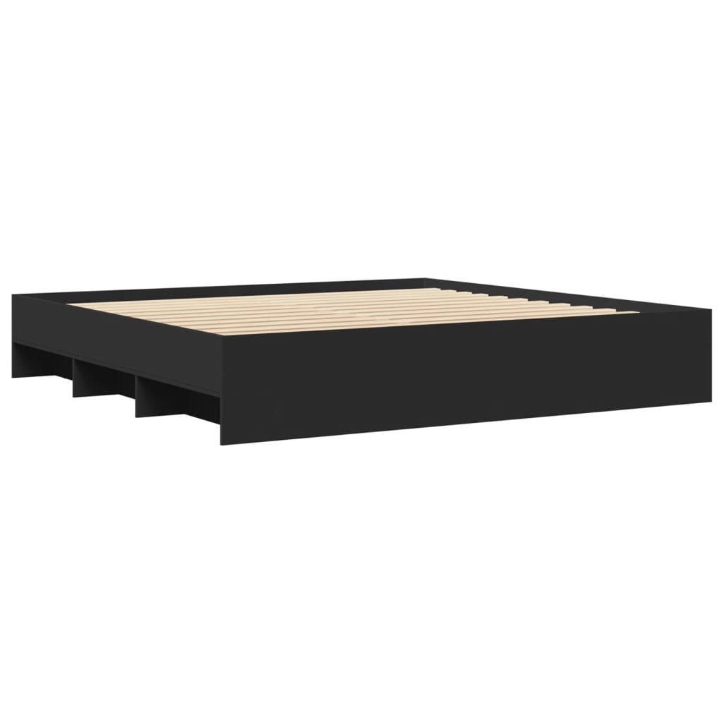 Bed Frame | Black | Engineered wood | King | Bed Frame | Rectangular