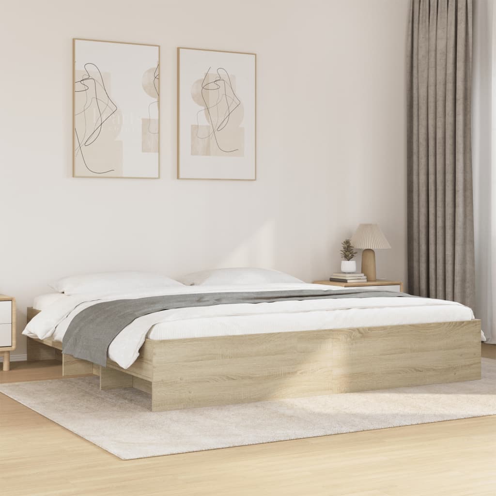 Bed Frame | Sonoma Oak | Engineered wood, Plywood | 180x200 cm Super King