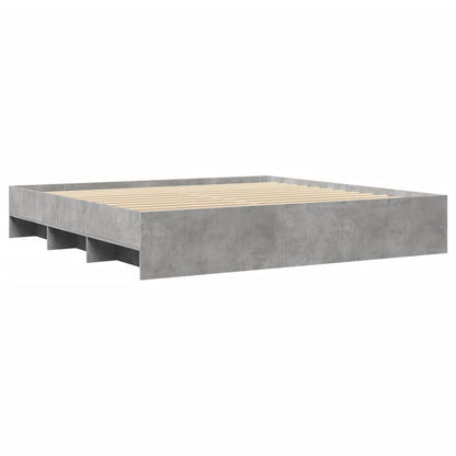 Bed Frame | Concrete Grey | Engineered wood | King | Storage | Bed Frame