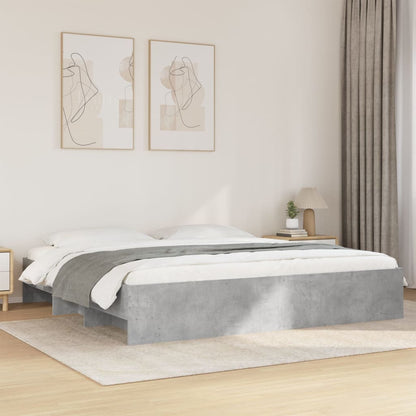Bed Frame | Concrete Grey | Engineered wood | King | Storage | Bed Frame