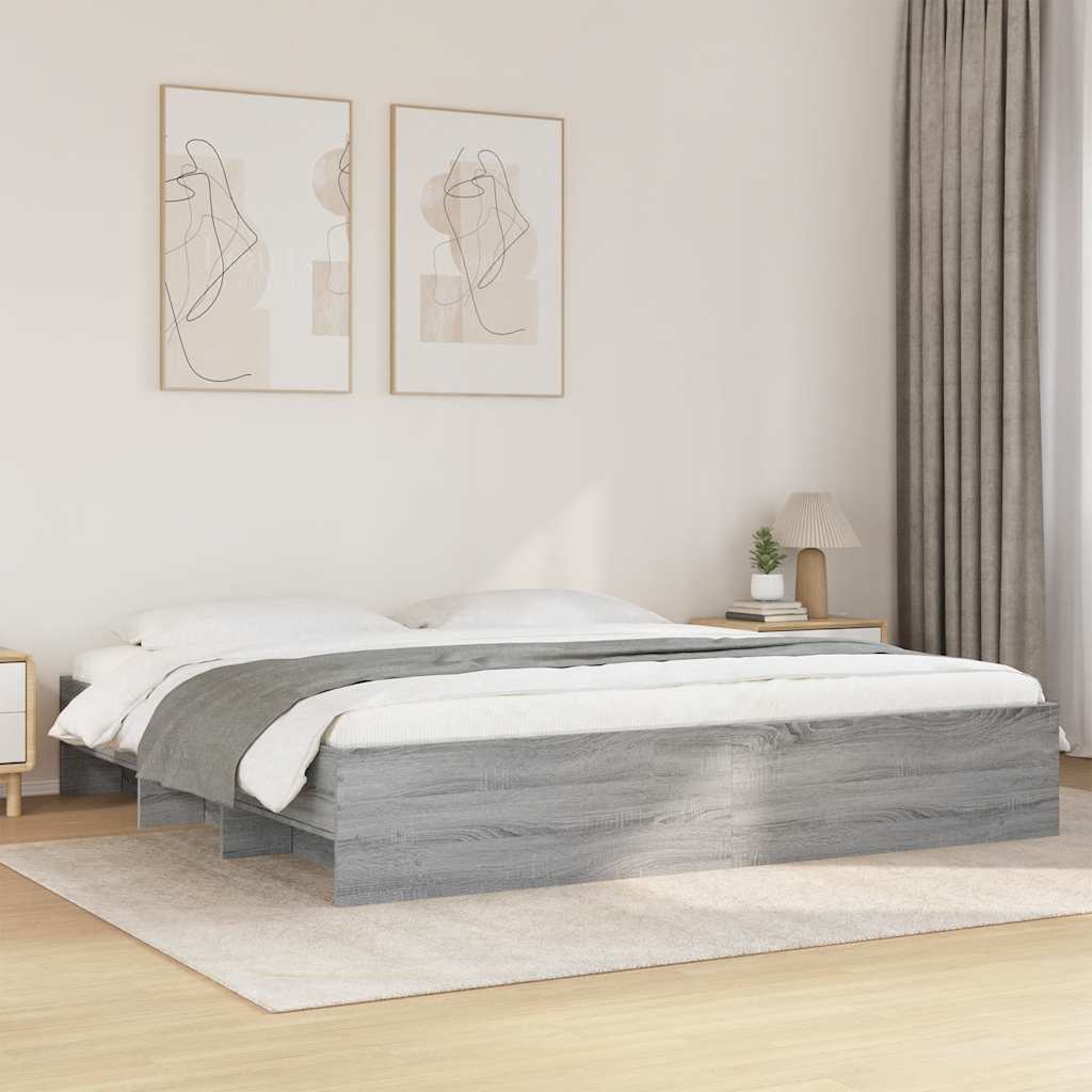 Bed Frame | Grey Sonoma | Engineered wood, Plywood | Super King