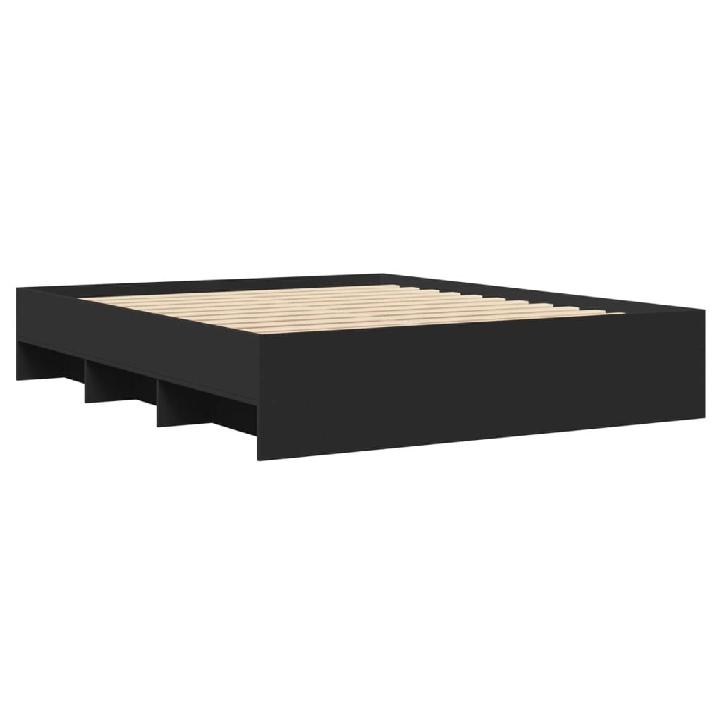 Bed Frame | Black | Engineered Wood | Double | Storage | Bed Frame