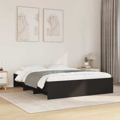 Bed Frame | Black | Engineered Wood | Double | Storage | Bed Frame