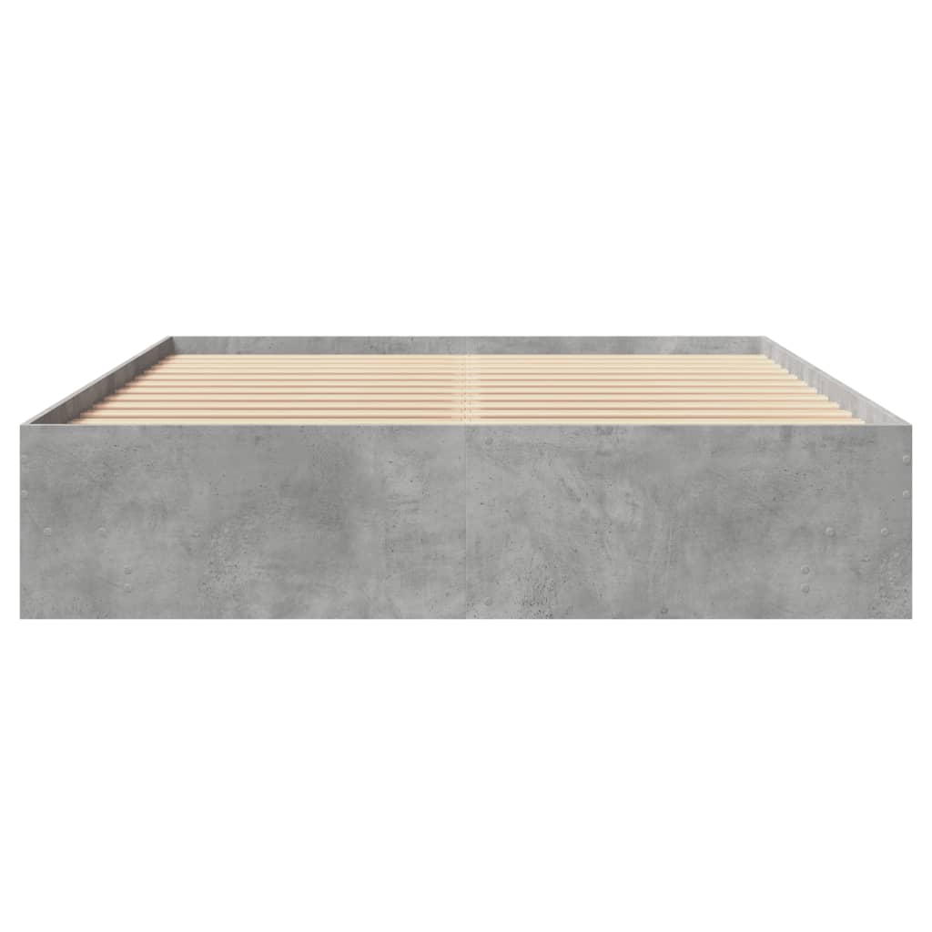 Bed Frame | Concrete grey | Engineered wood, Plywood | Double | Bed Frame