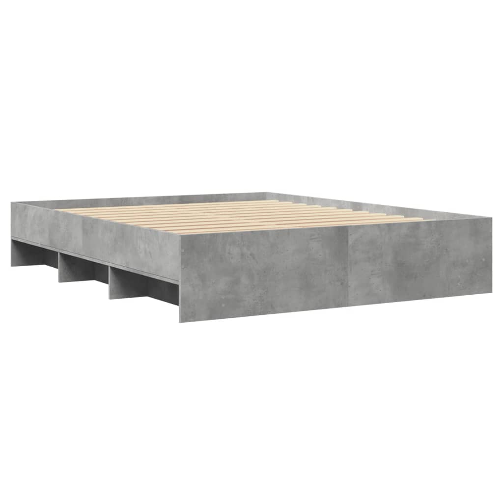 Bed Frame | Concrete grey | Engineered wood, Plywood | Double | Bed Frame