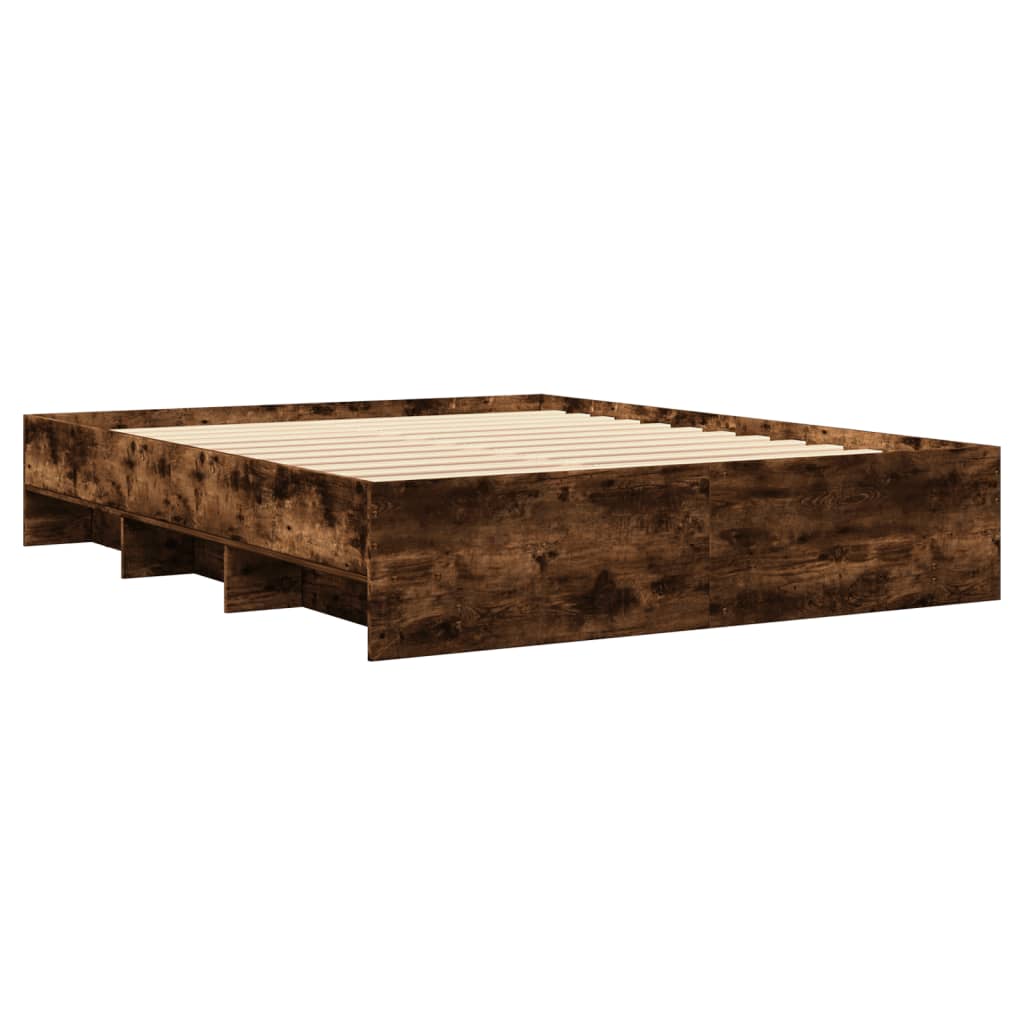 Bed Frame | Smoked Oak | Engineered wood | 160x200 cm | Bed Frame