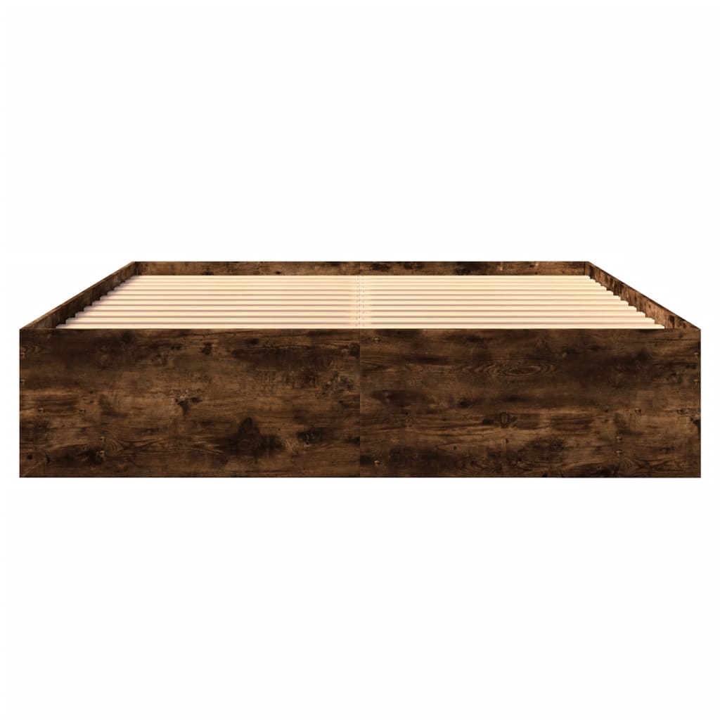 Bed Frame | Smoked Oak | Engineered wood | 160x200 cm | Bed Frame