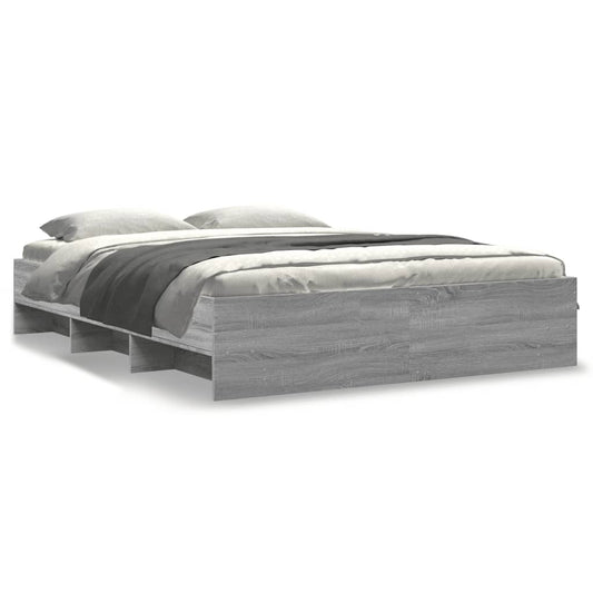 Bed Frame | Grey Sonoma | Engineered wood, Plywood | Double | Bed Frame