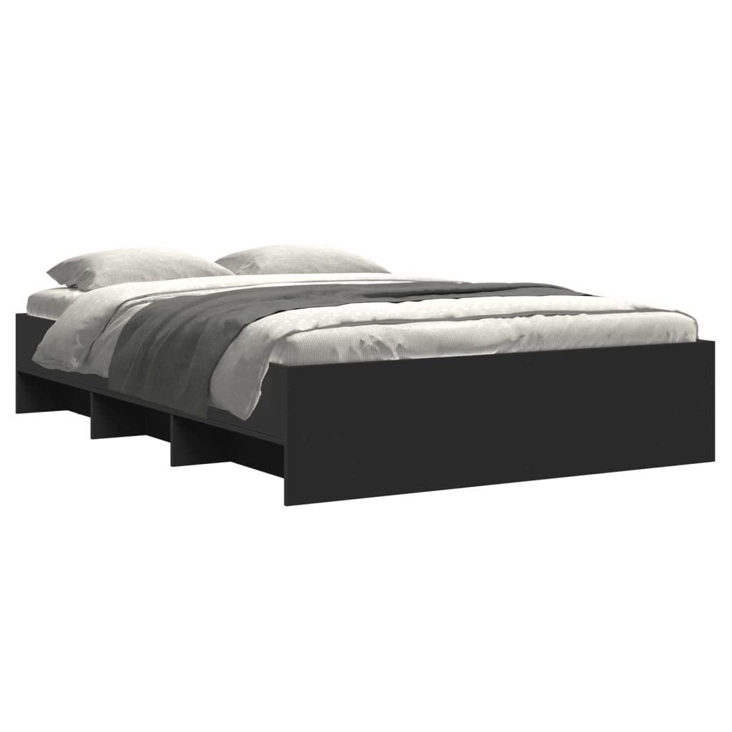 Bed Frame | Black | Engineered wood | Double | Bed Frame | Rectangular