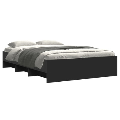 Bed Frame | Black | Engineered wood | Double | Bed Frame | Rectangular