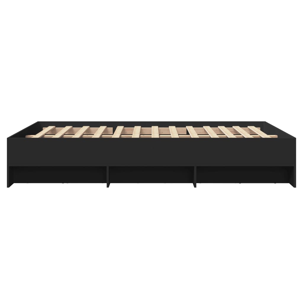 Bed Frame | Black | Engineered wood | Double | Bed Frame | Rectangular