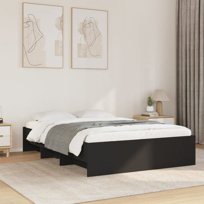 Bed Frame | Black | Engineered wood | Double | Bed Frame | Rectangular