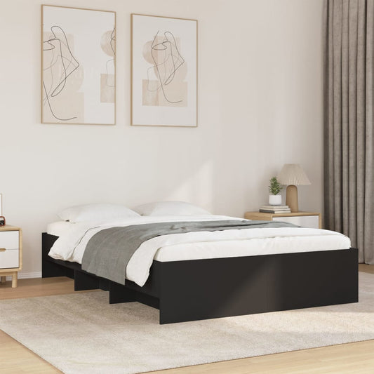 Bed Frame | Black | Engineered wood | Double | Bed Frame | Rectangular