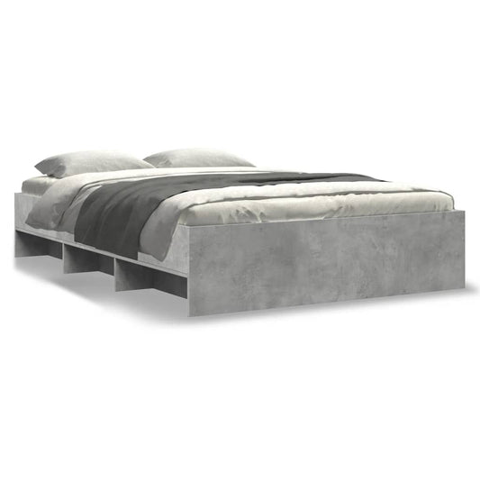 Bed Frame | Concrete grey | Engineered wood frame, plywood slats | Double