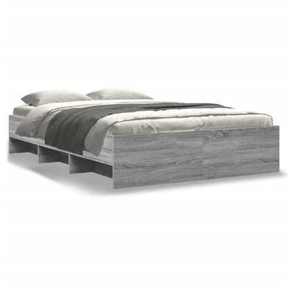 Bed Frame without Mattress Grey Sonoma 140x200 cm Engineered Wood