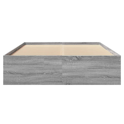 Bed Frame without Mattress Grey Sonoma 140x200 cm Engineered Wood