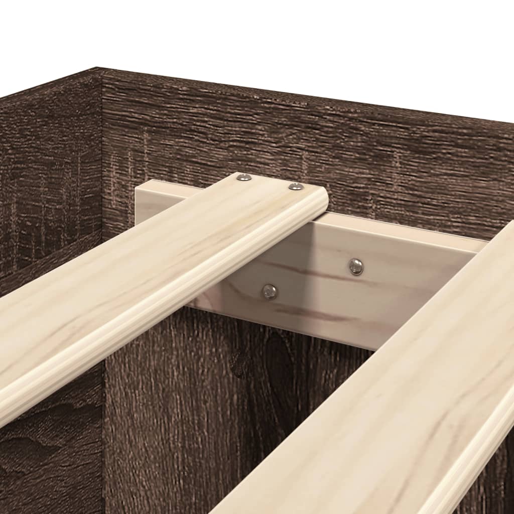 Bed Frame | Brown Oak | Engineered Wood | 140x200 | Bed Frame