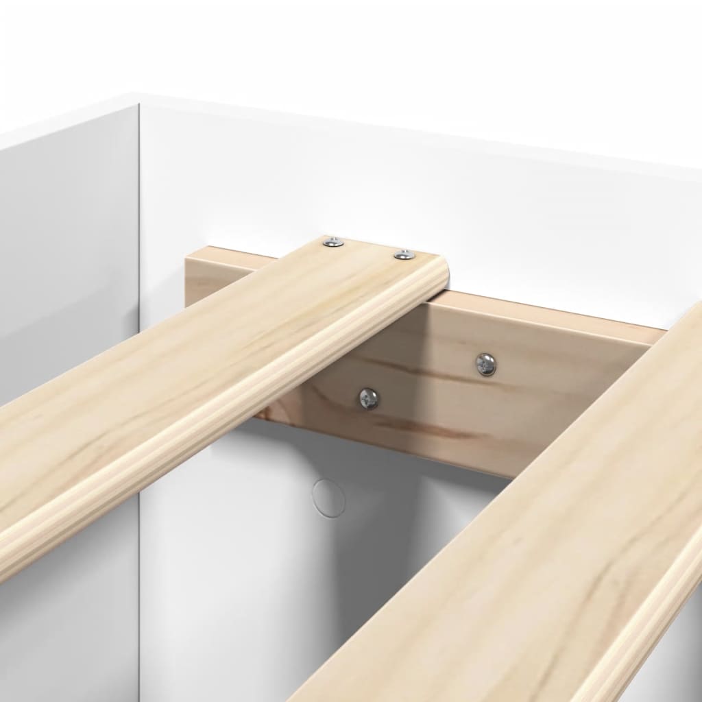 Bed Frame without Mattress White 120x200 cm Engineered Wood