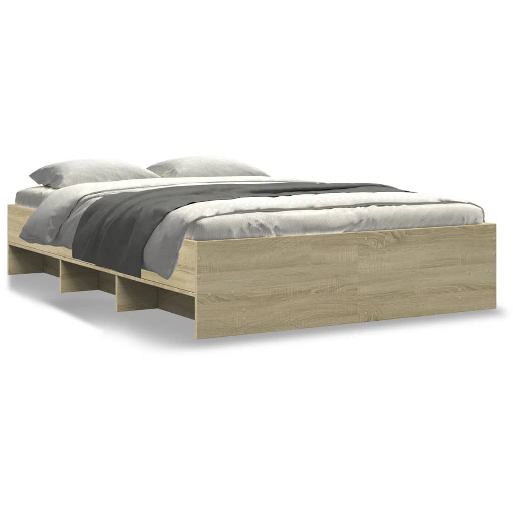 Bed Frame without Mattress Sonoma Oak 120x200 cm Engineered Wood