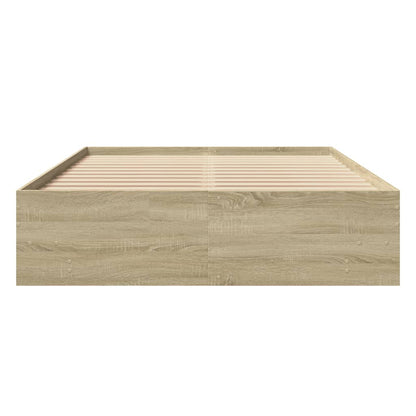 Bed Frame without Mattress Sonoma Oak 120x200 cm Engineered Wood
