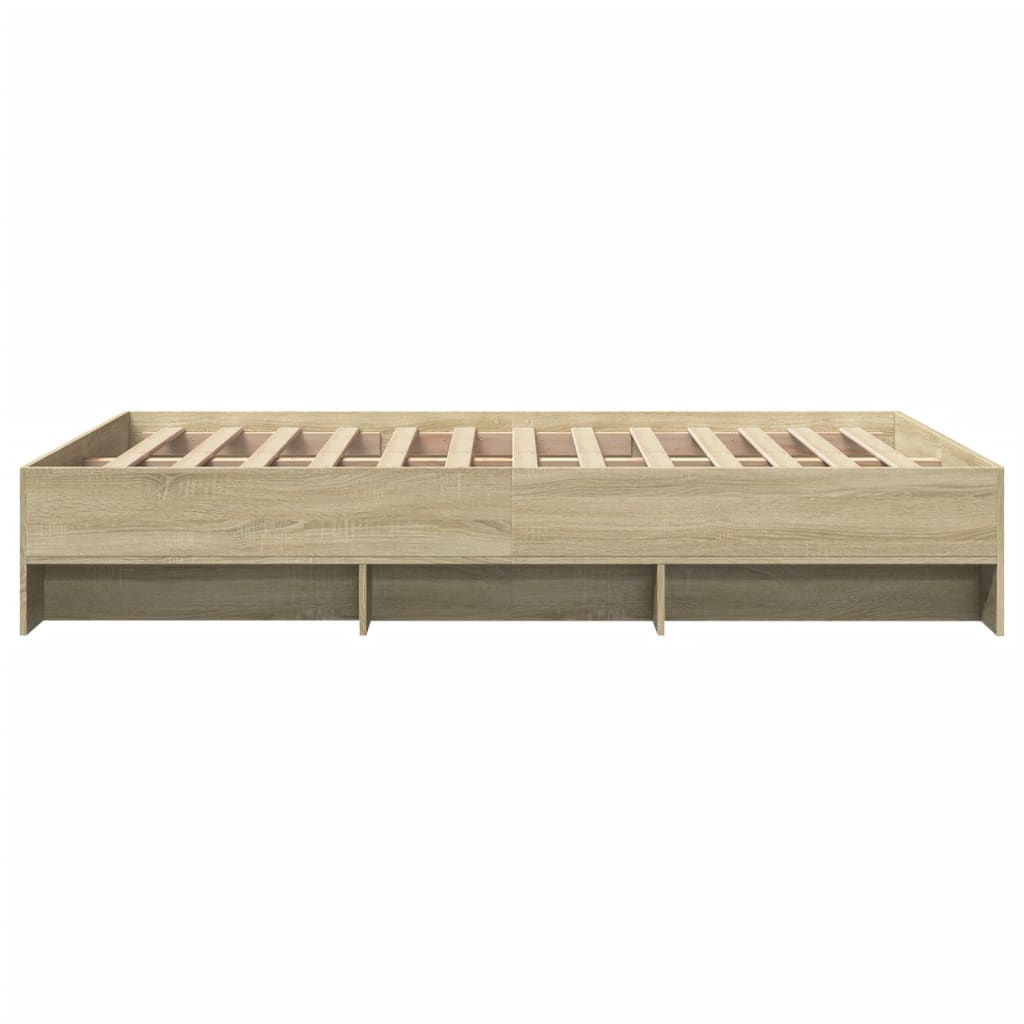 Bed Frame without Mattress Sonoma Oak 120x200 cm Engineered Wood