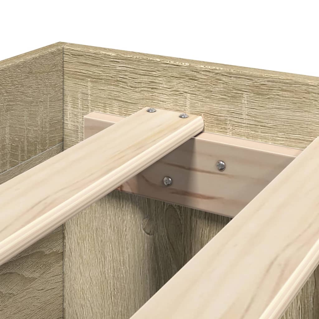 Bed Frame without Mattress Sonoma Oak 120x200 cm Engineered Wood