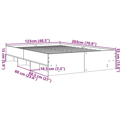 Bed Frame without Mattress Sonoma Oak 120x200 cm Engineered Wood