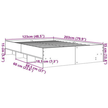 Bed Frame | Concrete Grey | Engineered Wood | Double | Bed Frame