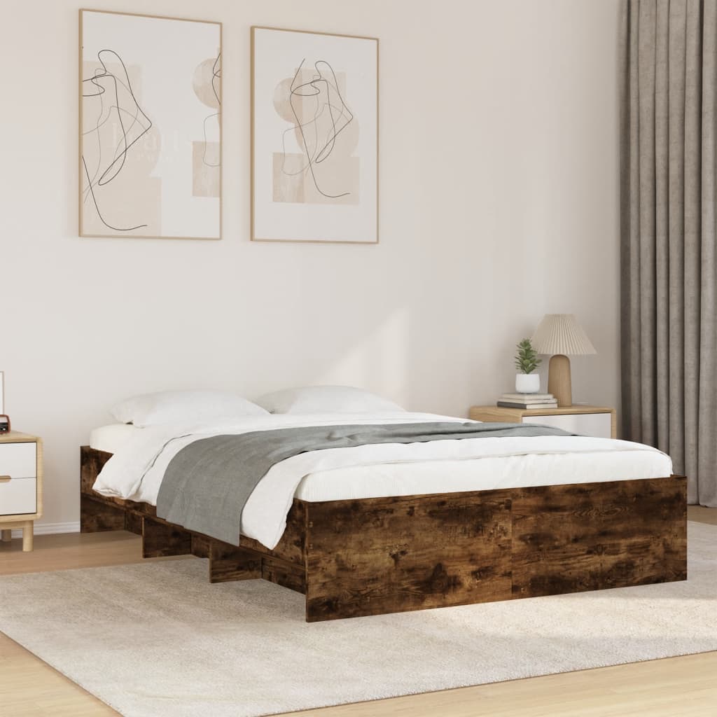 Bed Frame | Smoked Oak | Engineered Wood | Double | Bed Frame