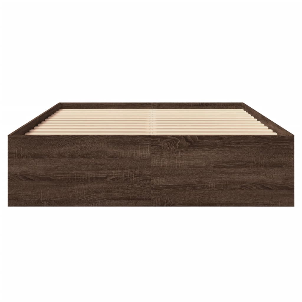 Bed Frame | Brown Oak | Engineered Wood | Double | Bed Frame