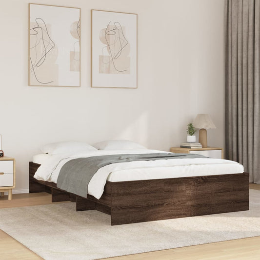 Bed Frame | Brown Oak | Engineered Wood | Double | Bed Frame